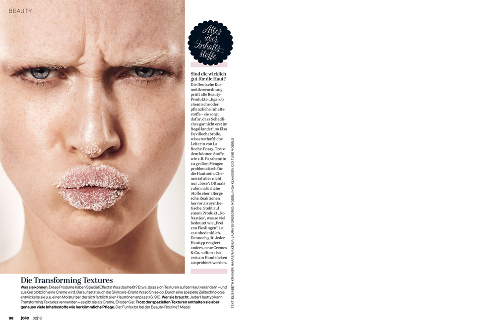 Beauty-Thema zu Creme-Texturen