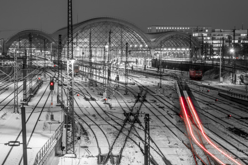 Dresdner Hauptbahnhof im Schnee // Produkttest Saal-Digital