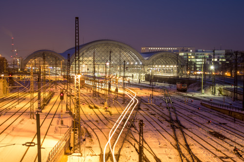 Dresdner Hauptbahnhof im Schnee // Produkttest Saal-Digital